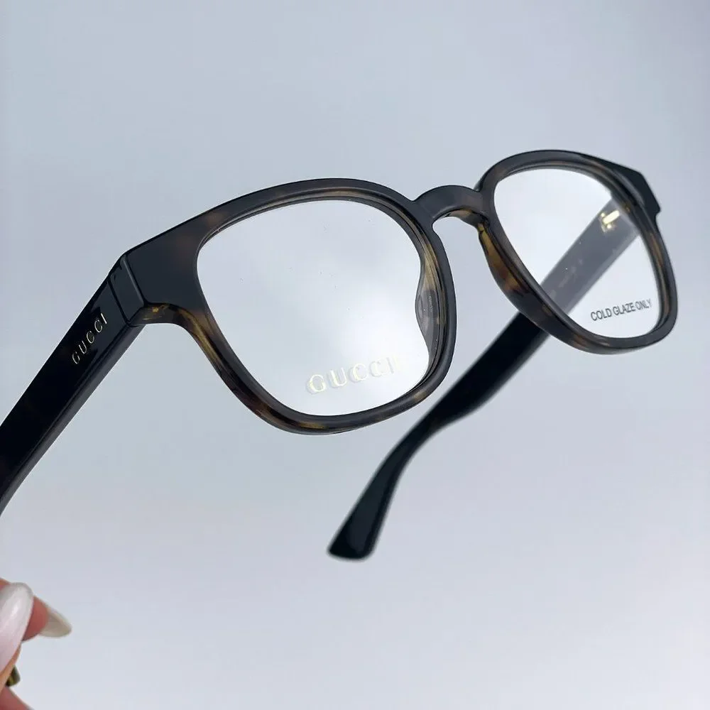 Gucci GG1343O 002 Eyeglasses Dark Havana Oval Unisex